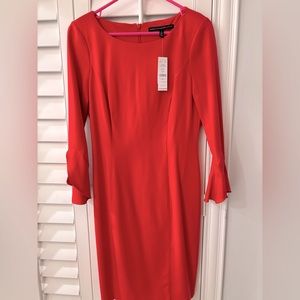 White House Black Market coral body perfecting dress